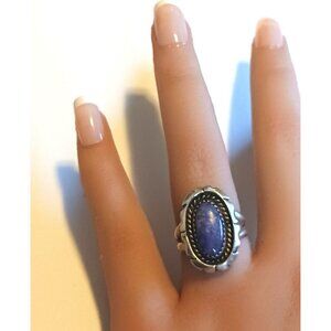 Navajo Native American Signed Sterling Purple Charoite Ring sz 6.5 (1344)